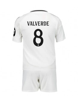 Real Madrid Federico Valverde #8 Replika Hemmakläder Barn 2024-25 Kortärmad (+ byxor)